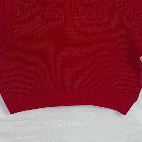 Torrid 'Jester Red' Ribbed Semi-Cropped Pullover Sweater in Size 2 (2X | 18/20) - Picture 13 of 16